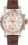 QUANTUM Brown Leather Strap Chronograph HNG499.532