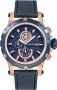 QUANTUM Blue Leather Strap Chronograph HNG499.999