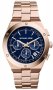 MICHAEL KORS Reagan Blue deal Rose Gold Stainless Steel Chronograph MK6148