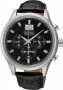 Seiko Sports Mens Chrono Black Leather Strap SPC083P2