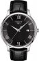 Tissot Tradition Black Dial Stainless Steel Leather Quartz Watch T063.610.16.058.00