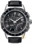 TIMEX Fly Back Chronograph Black Leather Strap T2N495