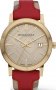 Burberry Swiss Haymarket Check and Red Leather Strap BU9017