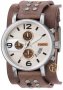 FOSSIL mens chronograph beige with brown leather strap JR1149