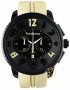 TENDENCE Round Gulliver Chronograph Beige Rubber Strap  02046022