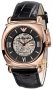 Emporio ARMANI Meccanico Black Leather Strap  AR4649