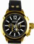 SYMBOL Chronograph Black Leather Strap SY-79011-GB-Y-W-B