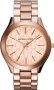 Michael Kors Runway Slim Rose Gold Stainless Steel Bracelet MK3336