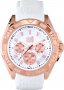 VISETTI Casino Royal Rose Gold White Leather Strap SN-724-1RW