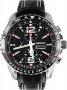 Seiko Sportura Alarm Chronograph Black Leather Strap SNAE95P2