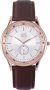 VISETTI Glorious Rose Gold Brown Leather Strap ZE-625RK