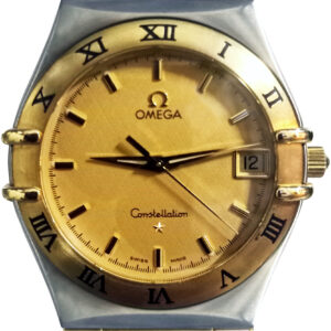 Omega Constellation Full Bar Solid 18 Karat Yellow Gold/Stainless Watch12.12.10.00