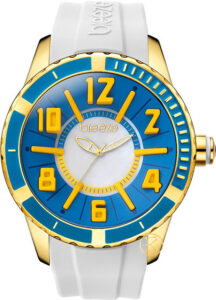 Breeze Westside Connection Gold White Rubber Strap 110141.12