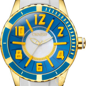 Breeze Westside Connection Gold White Rubber Strap 110141.12