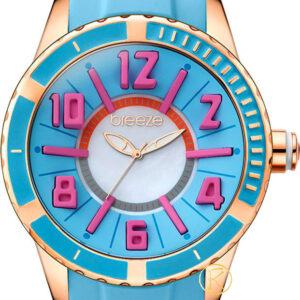 Breeze Westside Connection Gold Light Blue Rubber Strap 110141.14