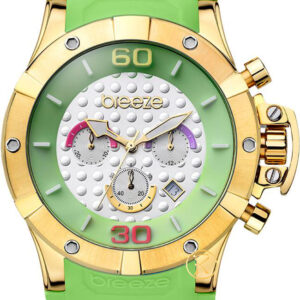 Breeze Summer Daze Chrono Gold Light Green Rubber Strap 110171.3