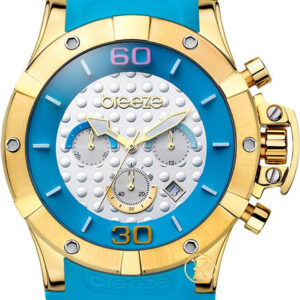 Breeze Summer Daze Chrono Gold Blue Rubber Strap 110171.6