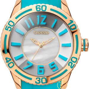 Breeze Miami Twist Rose Gold Light Blue Rubber Strap 110191.1