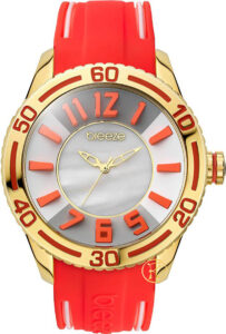 Breeze Miami Twist Gold Red Rubber Strap 110191.4