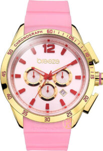 Breeze Popsicles Chrono Gold Pink Rubber Strap 110221.4