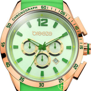 Breeze Popsicles Chrono Rose Gold Green Rubber Strap 110221.8