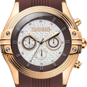 BREEZE City Sleek Chrono Brown Rubber Strap 110251.4