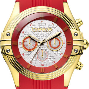 BREEZE City Sleek Chrono Red Rubber Strap 110251.8
