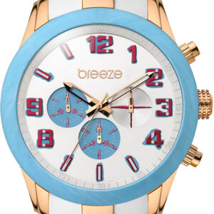Breeze Eye Candy Chronograph Rose Gold Stainless Steel Rubber Strap 110361.1