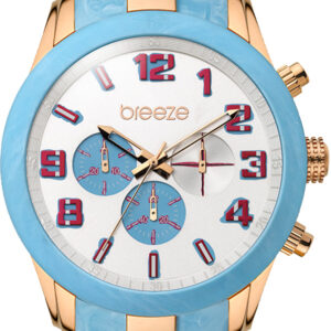 Breeze Eye Candy Chronograph Rose Gold Stainless Steel Rubber Strap 110361.2