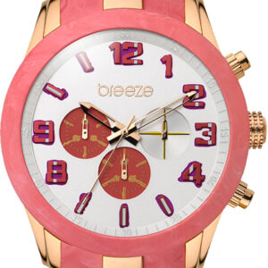 Breeze Eye Candy Chronograph Rose Gold Stainless Steel Rubber Strap 110361.3