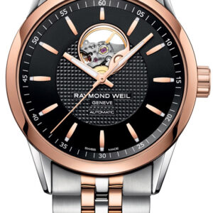Raymond Weil Freelancer Open Balance Wheel Rose Tone Watch 2710-SP5-20021