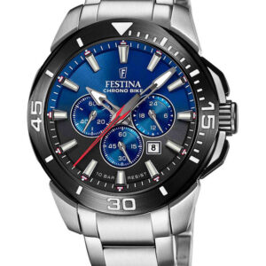 Festina Chrono Bike Chronograph Silver Stainless Steel Bracelet F20641/C