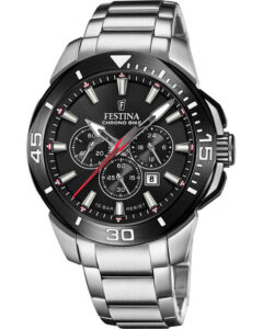 Festina Chrono Bike Chronograph Silver Stainless Steel Bracelet F20641/D