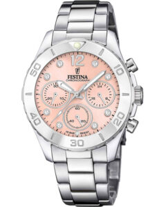 Festina Crystals Chronograph Silver Stainless Steel Bracelet  F20603/7