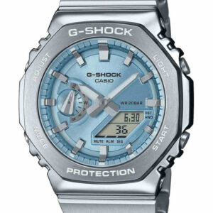 Casio G-Steel Dual Time Chronograph Silver Stainless Steel Bracelet GM-2110D-2AER