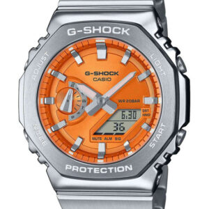 Casio G-Steel Dual Time Chronograph Silver Stainless Steel Bracelet GM-2110D-4AER