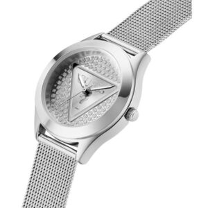 Guess Glitz Plaque Crystals Silver Stainless Steel Bracelet GW0835L1