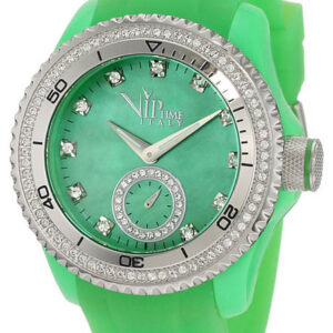 VIP TIME Magnum Collection Green Rubber Strap Crystal Ladies VP8021GR