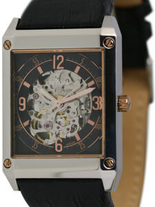 Festina Mens Automatic Skeleton Black Leather F6751