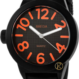 Breda Black Rubber Strap Orange 8137