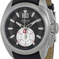 Alpina Club Chronograph Black Leather Strap AL353BS4RC6