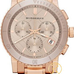 Burberry Rose Gold Finished Stainless Steel Chronograph Bracelet Watch BU9703
