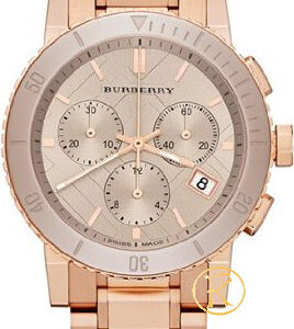 Burberry Rose Gold Finished Stainless Steel Chronograph Bracelet Watch BU9703