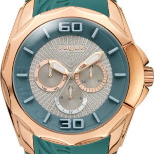 Vogue Candy Rose Gold Green Rubber Strap 17010.5
