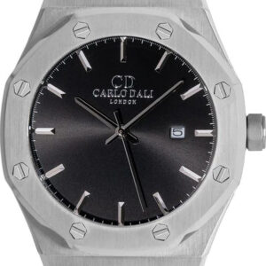 CARLO DALI Classic Fusion Black Rubber Strap Watch CD.WA.0055.0161.BL.01