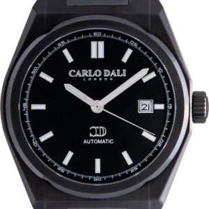 CARLO DALI "1888 Automatic" Total Black Leather Watch CD.WA.0064.0170.03