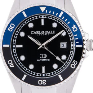 CARLO DALI "Royal Poseidon One" Silver, Blue & Black Metal Watch CD.WA.0066.0170.03
