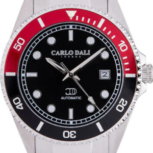 CARLO DALI "Royal Poseidon One" Silver, Red & Black Metal Watch CD.WA.0066.0170.04