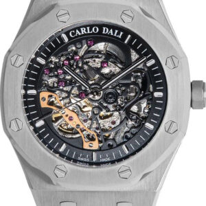 CARLO DALI Tourbillon Skeleton Silver & Black CD.WA.0112.0218.SI.02