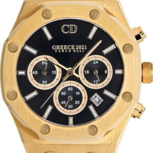 CARLO DALI Greece 2021 Chronograph Leather Black Limited CD.WA.0171.0281.GO.01
